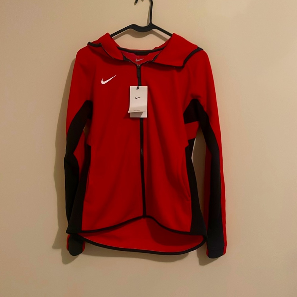 Red and black medium sport Nike hoodie